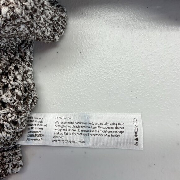 Eileen Fisher Crew Neck Open weave Sweater Brown marbled size Med‎ Pet. neutral - Picture 4 of 8